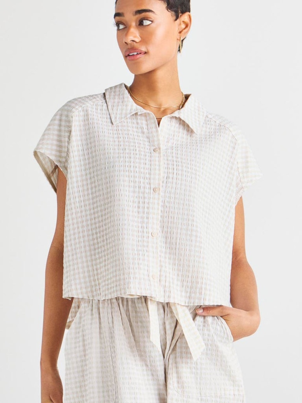 SPLENDID Gabrielle Gingham Top S - Picture 1 of 12